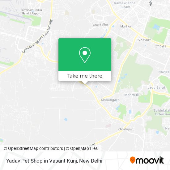 Yadav Pet Shop in Vasant Kunj map