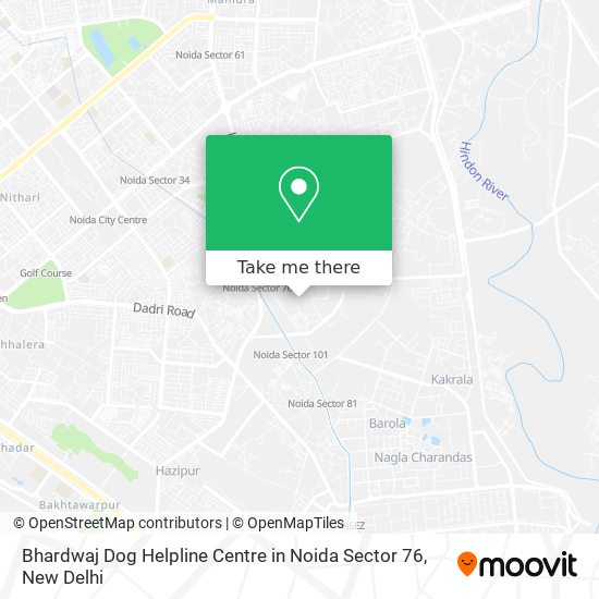 Bhardwaj Dog Helpline Centre in Noida Sector 76 map