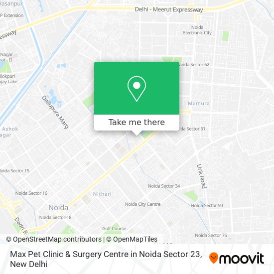 Max Pet Clinic & Surgery Centre in Noida Sector 23 map