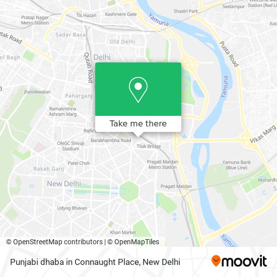 Punjabi dhaba in Connaught Place map