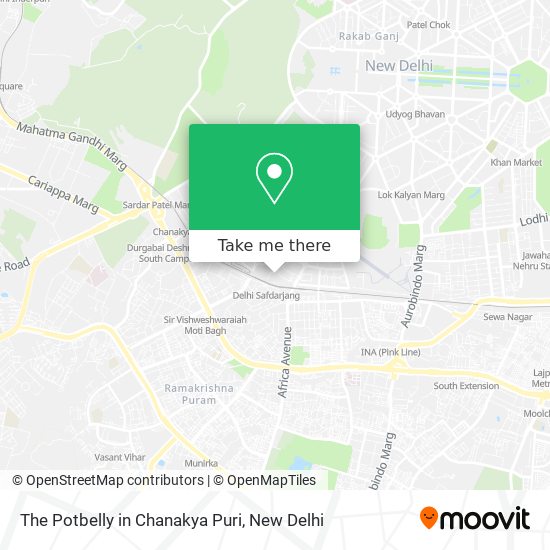 The Potbelly in Chanakya Puri map