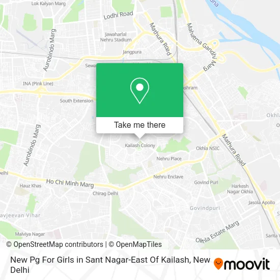 New Pg For Girls in Sant Nagar-East Of Kailash map