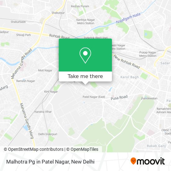 Malhotra Pg in Patel Nagar map