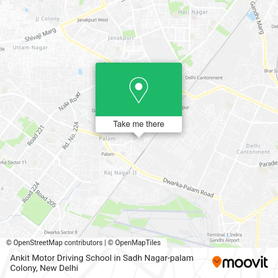 Ankit Motor Driving School in Sadh Nagar-palam Colony map