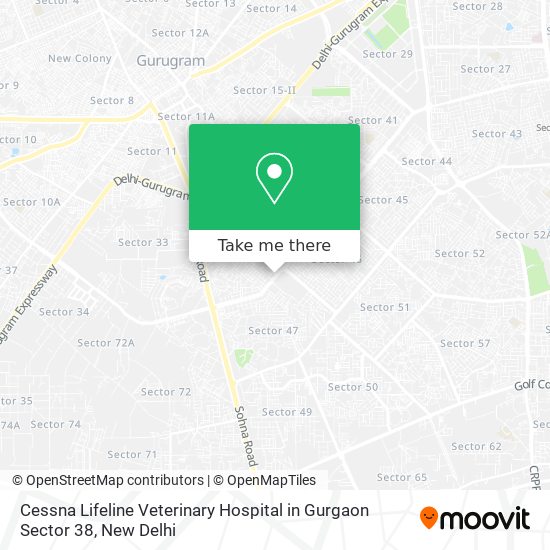 Cessna Lifeline Veterinary Hospital in Gurgaon Sector 38 map