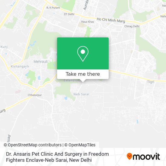 Dr. Ansaris Pet Clinic And Surgery in Freedom Fighters Enclave-Neb Sarai map