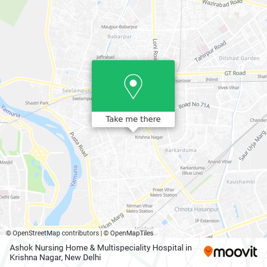 Ashok Nursing Home & Multispeciality Hospital in Krishna Nagar map