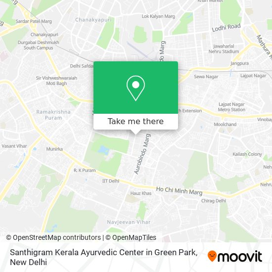 Santhigram Kerala Ayurvedic Center in Green Park map
