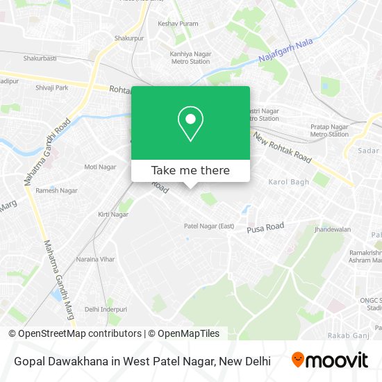 Gopal Dawakhana in West Patel Nagar map