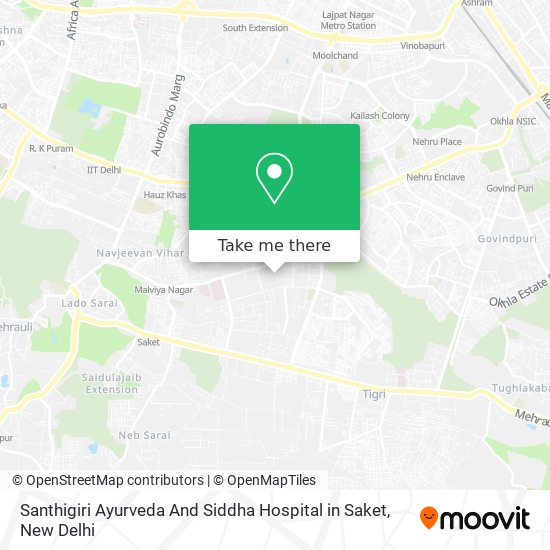 Santhigiri Ayurveda And Siddha Hospital in Saket map