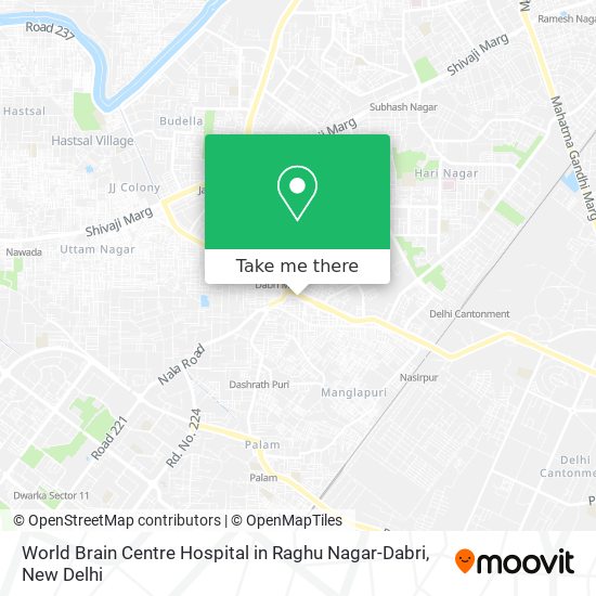 World Brain Centre Hospital in Raghu Nagar-Dabri map