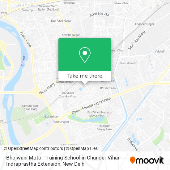Bhojwani Motor Training School in Chander Vihar-Indraprastha Extension map
