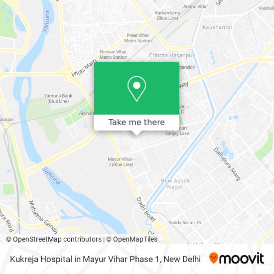 Kukreja Hospital in Mayur Vihar Phase 1 map