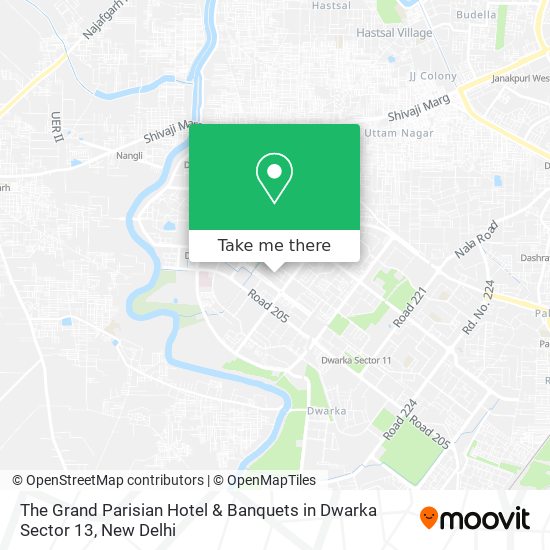 The Grand Parisian Hotel & Banquets in Dwarka Sector 13 map