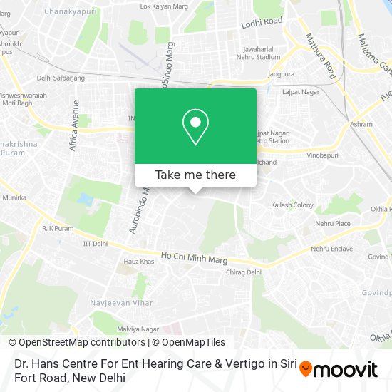 Dr. Hans Centre For Ent Hearing Care & Vertigo in Siri Fort Road map