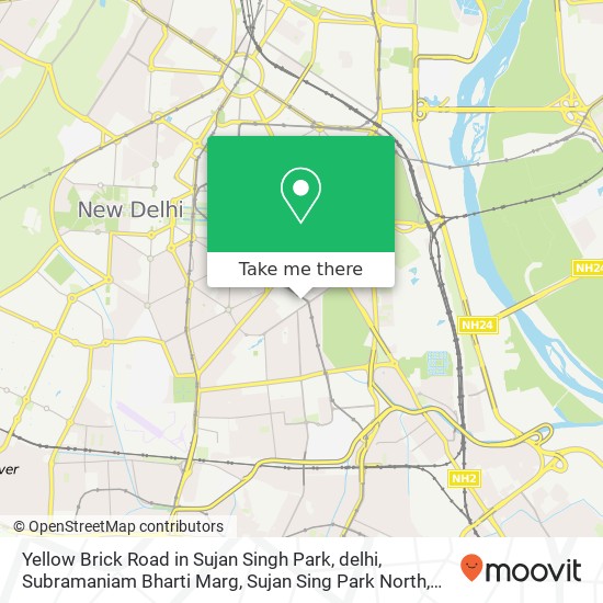 Yellow Brick Road in Sujan Singh Park, delhi, Subramaniam Bharti Marg, Sujan Sing Park North, Sujan map