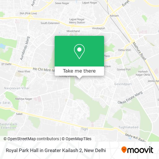 Royal Park Hall in Greater Kailash 2 map