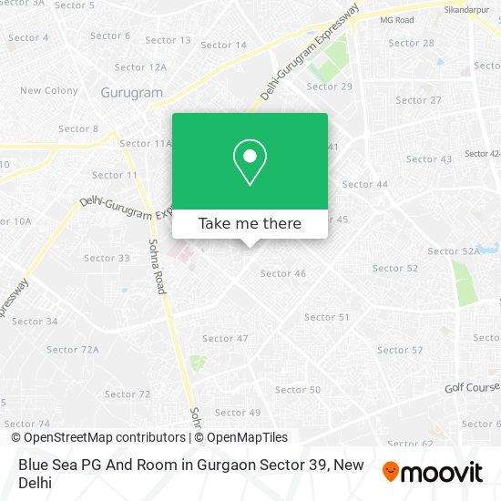 Blue Sea PG And Room in Gurgaon Sector 39 map