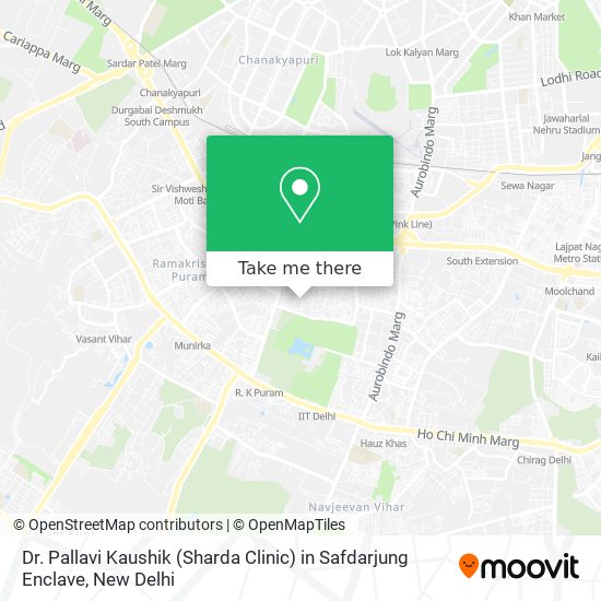 Dr. Pallavi Kaushik (Sharda Clinic) in Safdarjung Enclave map
