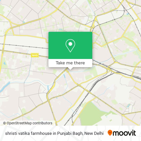 shristi vatika farmhouse in Punjabi Bagh map