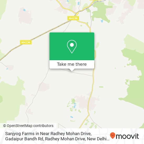 Sanjyog Farms in Near Radhey Mohan Drive, Gadaipur Bandh Rd, Radhey Mohan Drive, New Delhi, Delhi, map