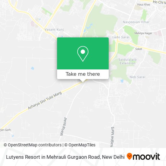 Lutyens Resort in Mehrauli Gurgaon Road map