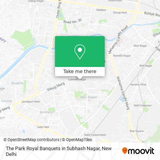 The Park Royal Banquets in Subhash Nagar map