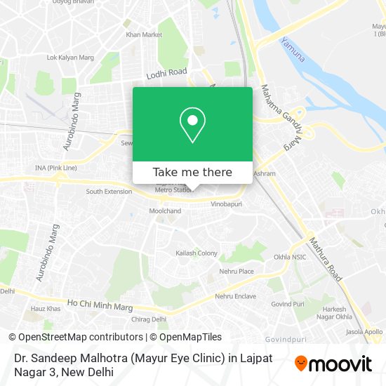Dr. Sandeep Malhotra (Mayur Eye Clinic) in Lajpat Nagar 3 map
