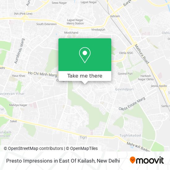 Presto Impressions in East Of Kailash map