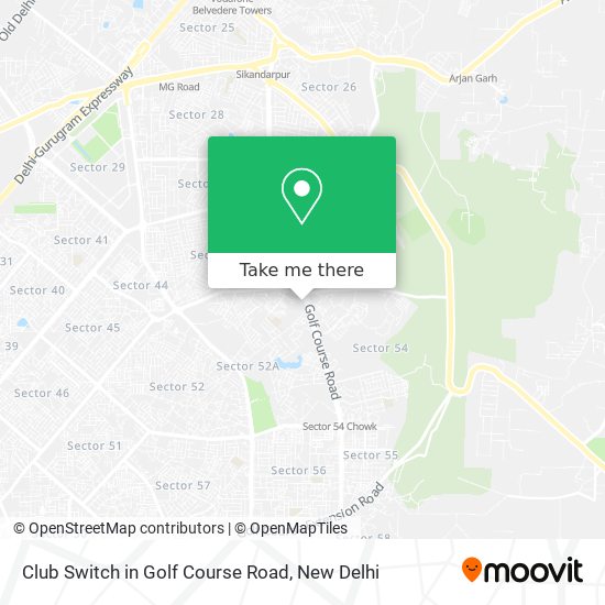 Club Switch in Golf Course Road map