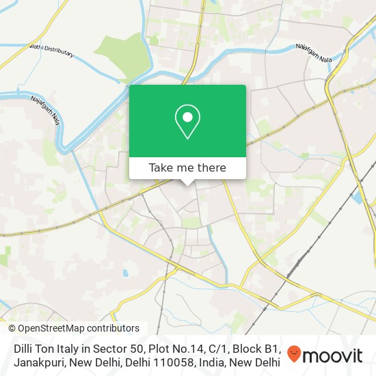 Dilli Ton Italy in Sector 50, Plot No.14, C / 1, Block B1, Janakpuri, New Delhi, Delhi 110058, India map