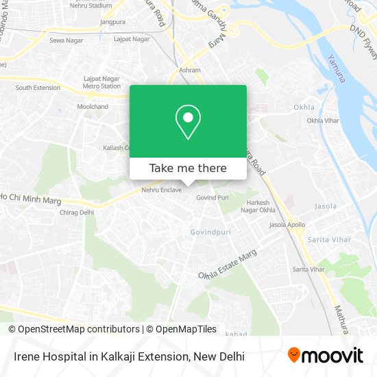 Irene Hospital in Kalkaji Extension map