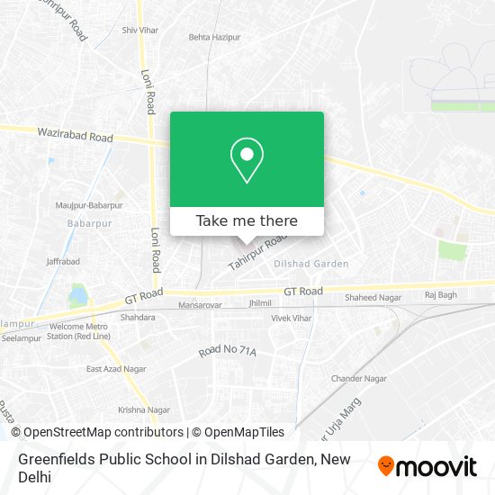 Greenfields Public School in Dilshad Garden map