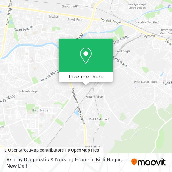 Ashray Diagnostic & Nursing Home in Kirti Nagar map