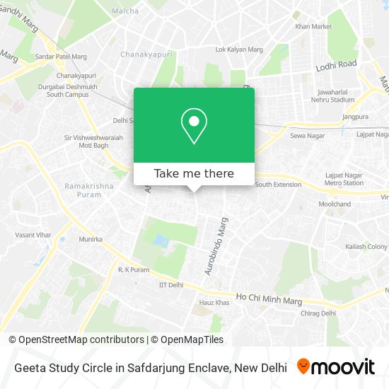 Geeta Study Circle in Safdarjung Enclave map