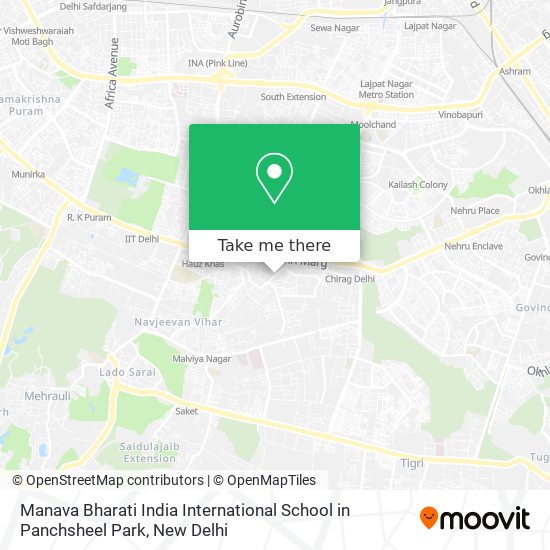 Manava Bharati India International School in Panchsheel Park map