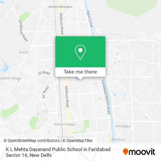 K L Mehta Dayanand Public School in Faridabad Sector 16 map