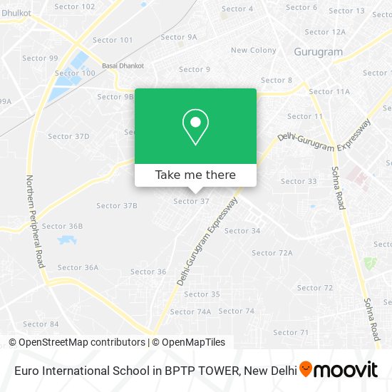 Euro International School in BPTP TOWER map