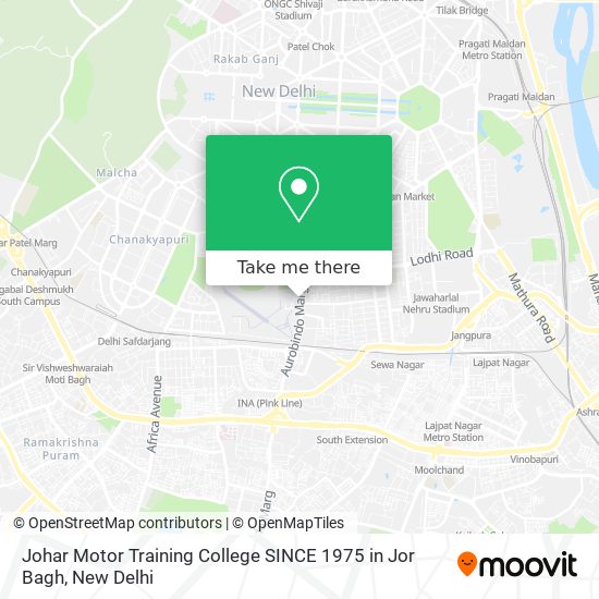 Johar Motor Training College SINCE 1975 in Jor Bagh map