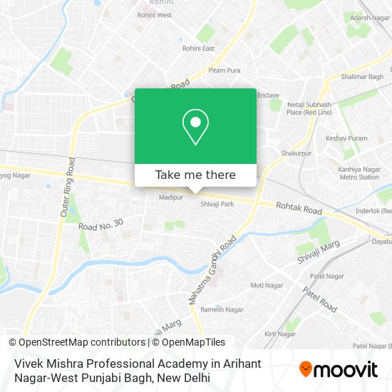 Vivek Mishra Professional Academy in Arihant Nagar-West Punjabi Bagh map