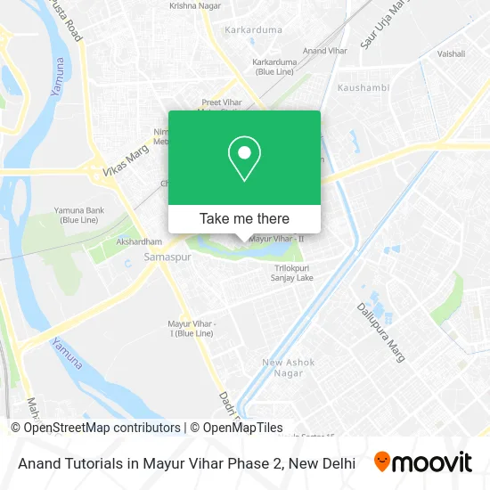 Anand Tutorials in Mayur Vihar Phase 2 map