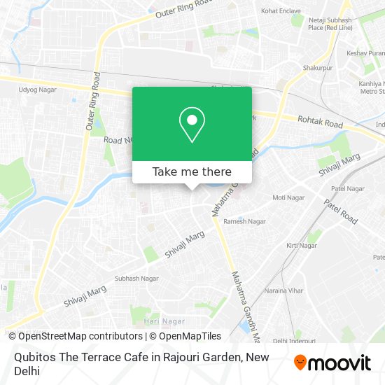 Qubitos The Terrace Cafe in Rajouri Garden map