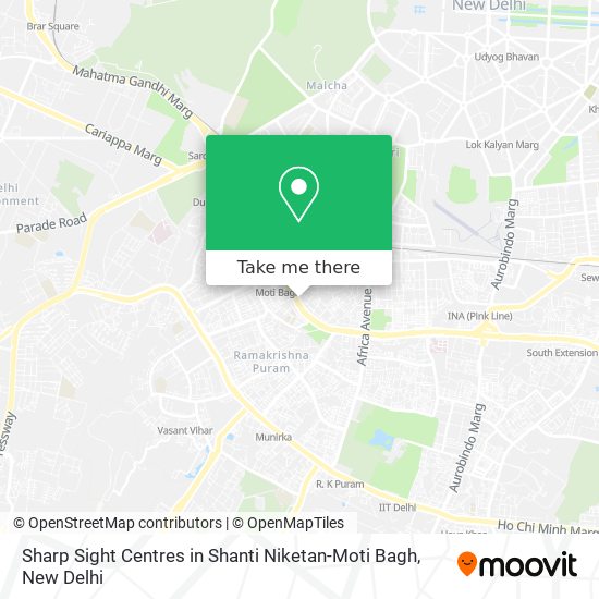 Sharp Sight Centres in Shanti Niketan-Moti Bagh map