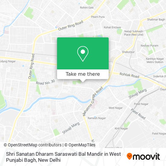 Shri Sanatan Dharam Saraswati Bal Mandir in West Punjabi Bagh map