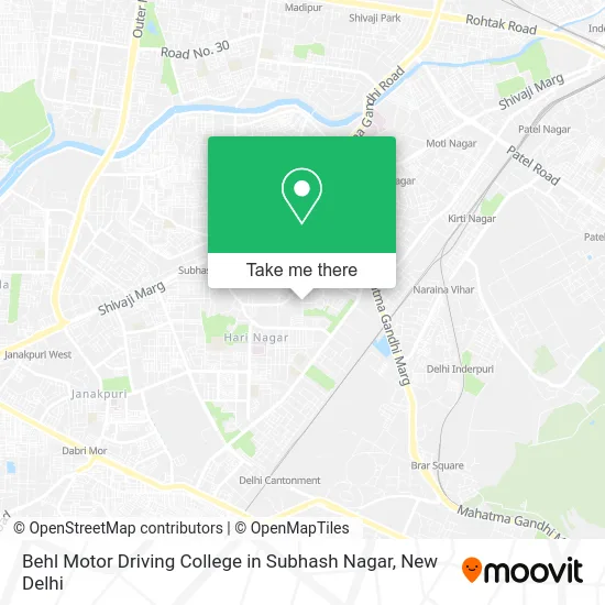 Behl Motor Driving College in Subhash Nagar map