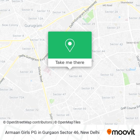 Armaan Girls PG in Gurgaon Sector 46 map