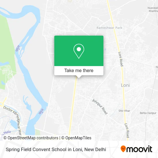 Spring Field Convent School in Loni map