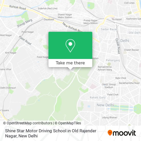 Shine Star Motor Driving School in Old Rajender Nagar map