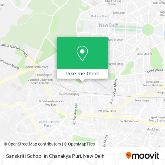 Sanskriti School in Chanakya Puri map