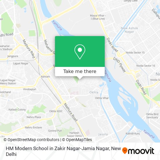 HM Modern School in Zakir Nagar-Jamia Nagar map